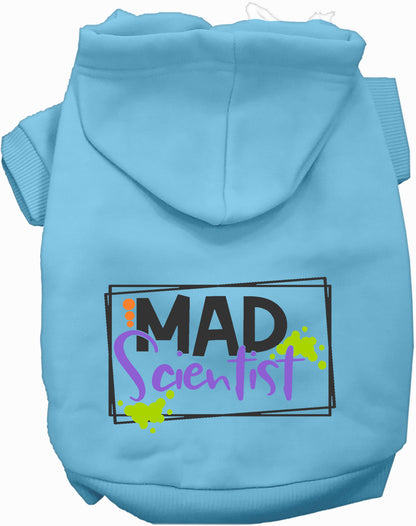 Blue Mad Scientist pet costume hoodie