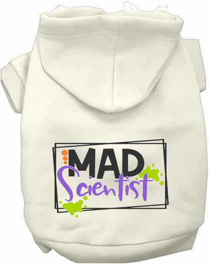 White Mad Scientist pet costume hoodie