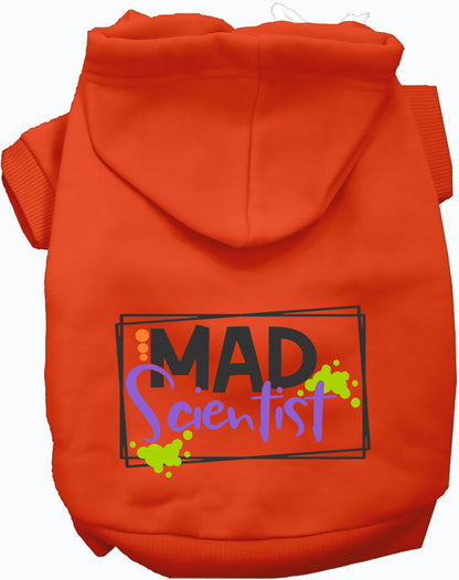 Orange Mad Scientist pet costume hoodie