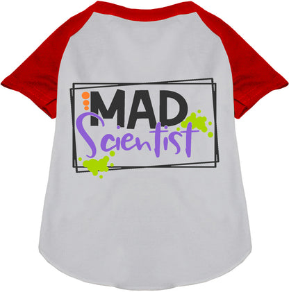 Red Mad Scientist Pet Raglan Shirt