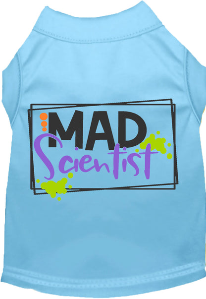 Light blue Mad Scientist pet shirt for dogs