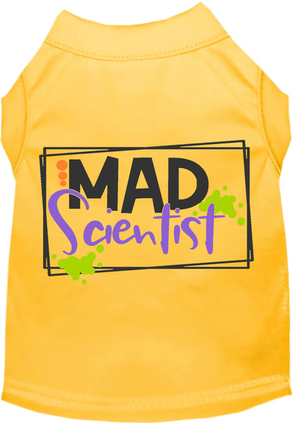 Yellow Mad Scientist pet shirt for dogs