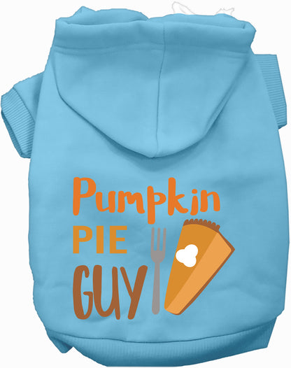 Light blue Pumpkin Pie Guy pet hoodie