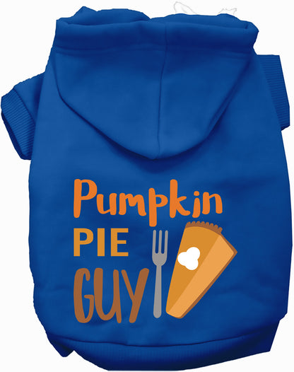 Royal blue Pumpkin Pie Guy pet hoodie