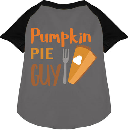 Black Pumpkin Pie Guy Pet Raglan Shirt