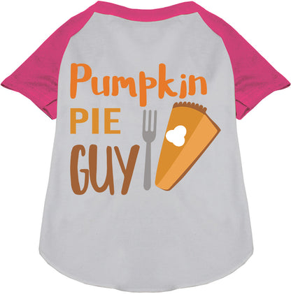 Pink Pumpkin Pie Guy Pet Raglan Shirt