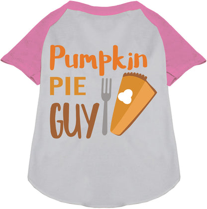 Light Pink Pumpkin Pie Guy Pet Raglan Shirt