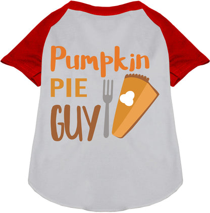 Red Pumpkin Pie Guy Pet Raglan Shirt