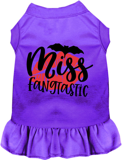 Purple Miss Fangtastic pet dress with ruffled skirt