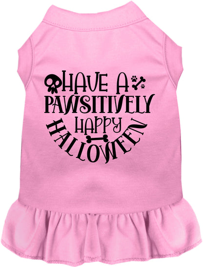 Light pink Pawsitively Happy Halloween pet dress