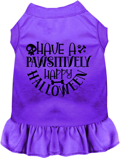 Purple Pawsitively Happy Halloween pet dress