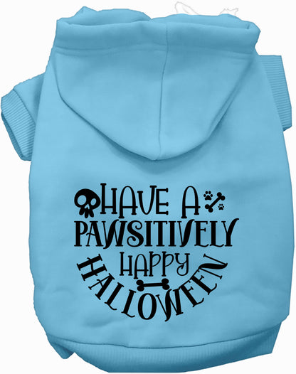 Light Blue Pawsitively Happy Halloween Pet Hoodie