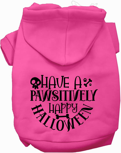 Pink Pawsitively Happy Halloween Pet Hoodie