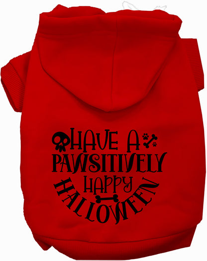 Red Pawsitively Happy Halloween Pet Hoodie