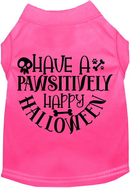 Pink Pawsitively Happy Halloween pet shirt