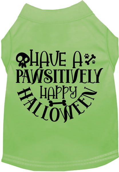 Green Pawsitively Happy Halloween pet shirt