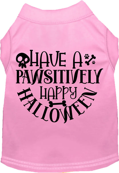 Light pink Pawsitively Happy Halloween pet shirt