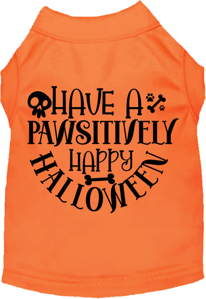 Orange Pawsitively Happy Halloween pet shirt