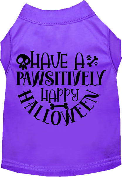 Purple Pawsitively Happy Halloween pet shirt