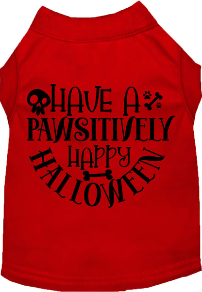 Red Pawsitively Happy Halloween pet shirt