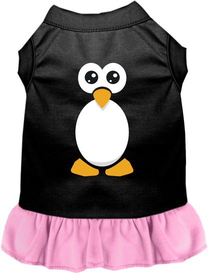 Black and light pink penguin costume shirt pet dress