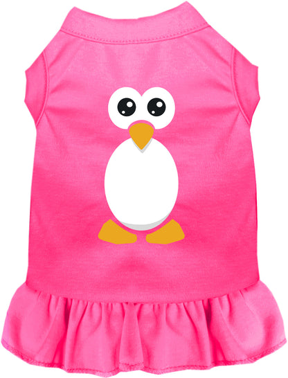 Pink penguin costume shirt pet dress with ruffled skirt