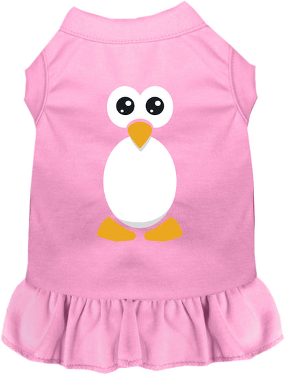 Light pink penguin costume shirt pet dress with ruffled skirt