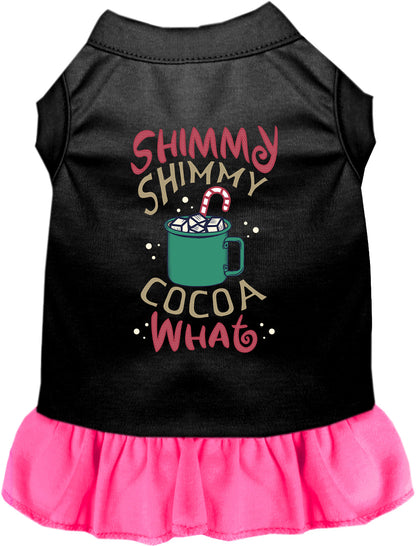 Black pet dress with pink ruffled skirt, Shimmy Shimmy Cocoa What