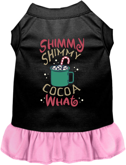 Black pet dress with light pink ruffled skirt, Shimmy Shimmy Cocoa What