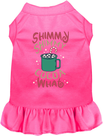 Hot pink Shimmy Shimmy Cocoa What pet dress with ruffled skirt