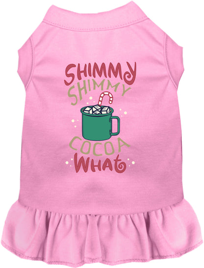 Pink Shimmy Shimmy Cocoa What pet dress with ruffled skirt