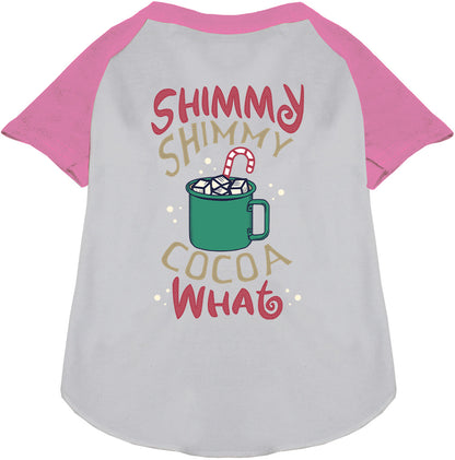 Light pink sleeve Shimmy Shimmy Cocoa What pet raglan shirt