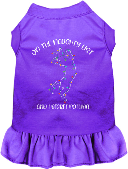 Purple pet dress, naughty list design