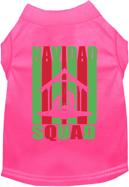 Pink Navidad Squad Pet Shirt with festive design