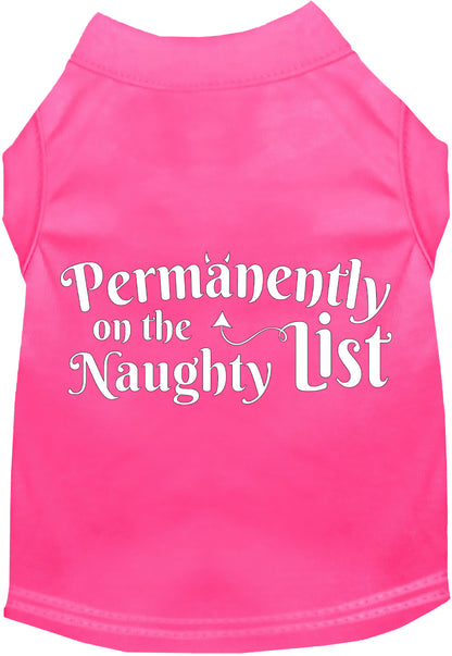 Pink Naughty List pet shirt for dogs