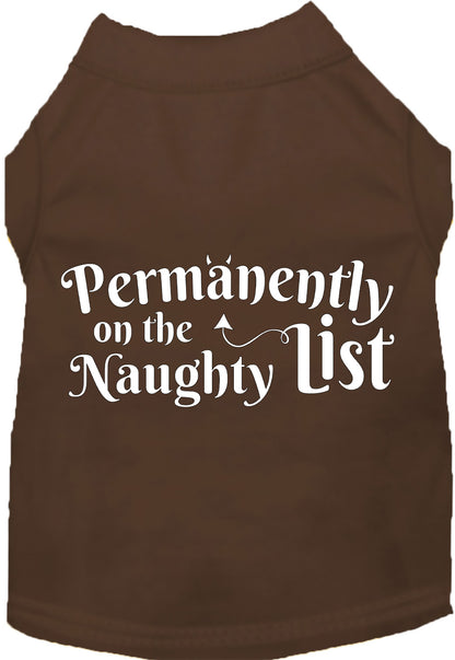 Brown Naughty List pet shirt for dogs