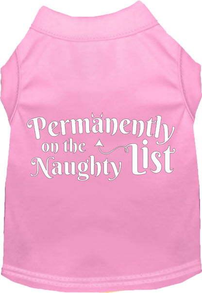 Light pink Naughty List pet shirt for dogs