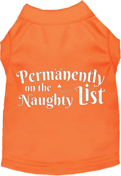 Orange Naughty List pet shirt for dogs