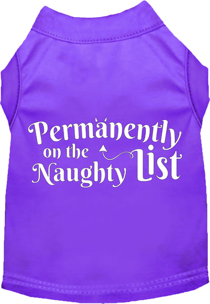 Purple Naughty List pet shirt for dogs