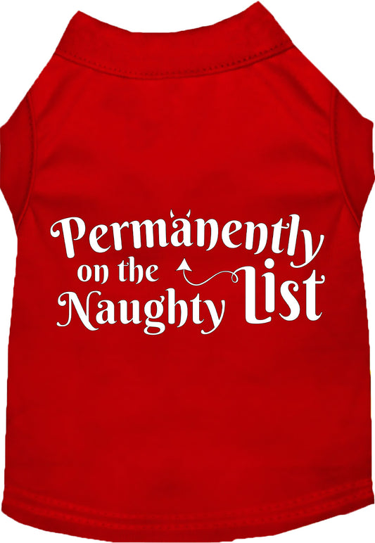 Red Naughty List pet shirt for dogs