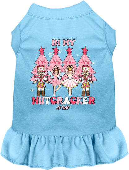 Blue Nutcracker Era pet dress with ruffled skirt