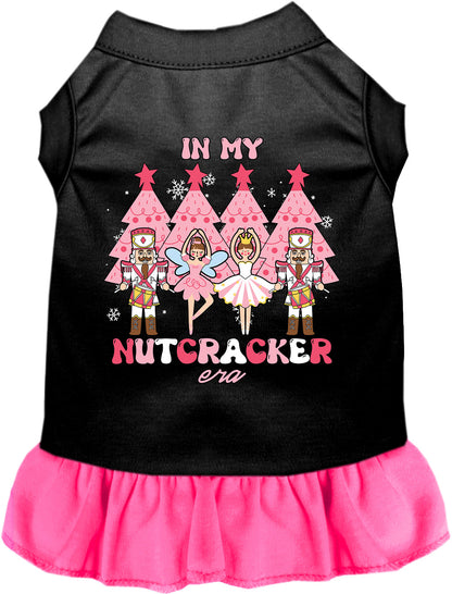 Black Nutcracker Era pet dress with pink skirt