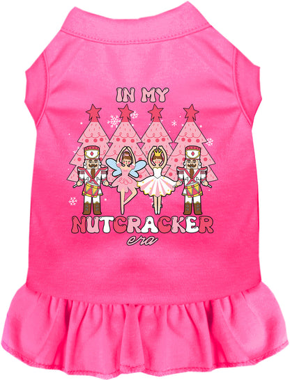 Pink Nutcracker Era pet dress with ruffled skirt