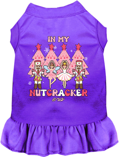 Purple Nutcracker Era pet dress with ruffled skirt