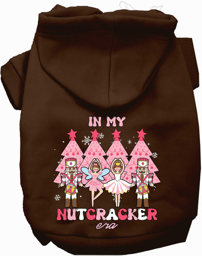 Brown Nutcracker Era Pet Hoodie with festive design