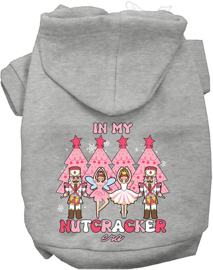 Gray Nutcracker Era Pet Hoodie with festive design