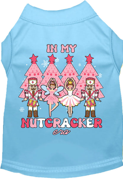 Light blue Nutcracker Era pet shirt with festive design