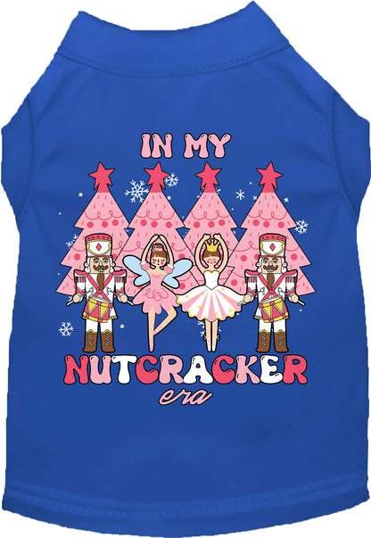 Royal blue Nutcracker Era pet shirt with festive design