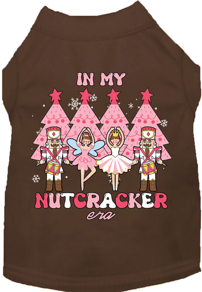 Brown Nutcracker Era pet shirt with festive design