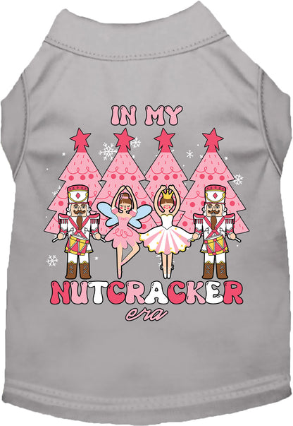 Gray Nutcracker Era pet shirt with festive design